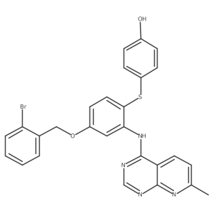 4-[[4-[(2-Bromophenyl)methoxy]-2-[(7-methylpyrido[2,3-d]pyrimidin-4-yl)amino]phenyl]thio]phenol结构式