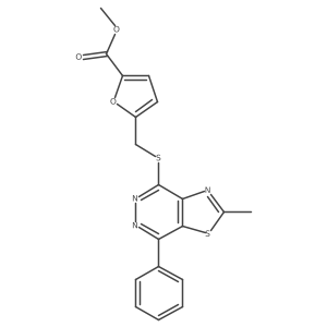 Methyl 5-(((2-methyl-7-phenylthiazolo[4,5-d]pyridazin-4-yl)thio)methyl)furan-2-carboxylate结构式