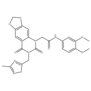 N-(3,4-dimethoxyphenyl)-2-(7-((3-methyl-1,2,4-oxadiazol-5-yl)methyl)-6,8-dioxo-7,8-dihydro-[1,3]dioxolo[4,5-g]quinazolin-5(6H)-yl)acetamide Structure