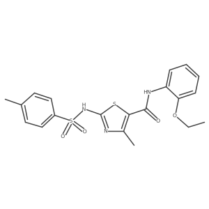 5-Thiazolecarboxamide, N-(2-ethoxyphenyl)-4-methyl-2-[[(4-methylphenyl)sulfonyl]amino]-结构式