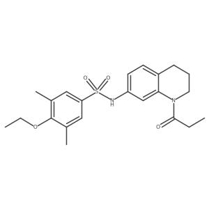 4-ethoxy-3,5-dimethyl-N-(1-propionyl-1,2,3,4-tetrahydroquinolin-7-yl)benzenesulfonamide结构式