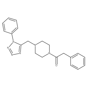 O=C(Cc1ccccc1)N1CCN(Cc2nnnn2-c2ccccc2)CC1结构式