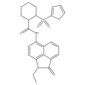 N-(1-ethyl-2-oxo-1,2-dihydrobenzo[cd]indol-6-yl)-1-(thiophen-2-ylsulfonyl)piperidine-2-carboxamide结构式