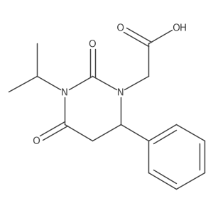 Tetrahydro-3-(1-methylethyl)-2,4-dioxo-6-phenyl-1(2H)-pyrimidineacetic acid结构式