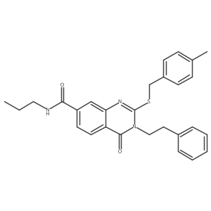 2-((4-methylbenzyl)thio)-4-oxo-3-phenethyl-N-propyl-3,4-dihydroquinazoline-7-carboxamide Structure