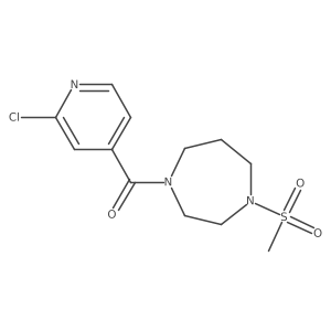 CS(=O)(=O)N1CCCN(C(=O)c2ccnc(Cl)c2)CC1结构式