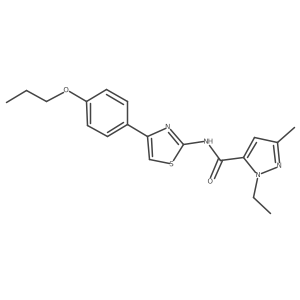 1-ethyl-3-methyl-N-(4-(4-propoxyphenyl)thiazol-2-yl)-1H-pyrazole-5-carboxamide Structure