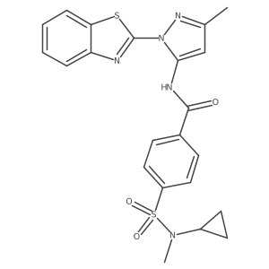 N-(1-(benzo[d]thiazol-2-yl)-3-methyl-1H-pyrazol-5-yl)-4-(N-cyclopropyl-N-methylsulfamoyl)benzamide结构式