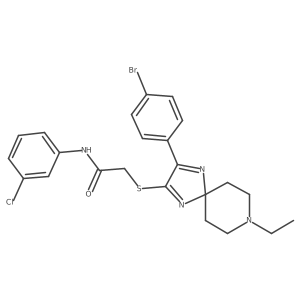 2-((3-(4-bromophenyl)-8-ethyl-1,4,8-triazaspiro[4.5]deca-1,3-dien-2-yl)thio)-N-(3-chlorophenyl)acetamide Structure