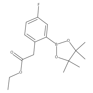 Ethyl 2-(4-fluoro-2-(4,4,5,5-tetramethyl-1,3,2-dioxaborolan-2-yl)phenyl)acetate结构式