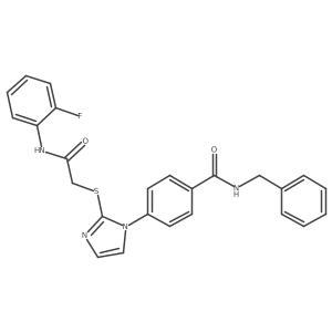 N-benzyl-4-(2-((2-((2-fluorophenyl)amino)-2-oxoethyl)thio)-1H-imidazol-1-yl)benzamide结构式