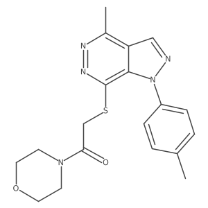 2-((4-methyl-1-(p-tolyl)-1H-pyrazolo[3,4-d]pyridazin-7-yl)thio)-1-morpholinoethanone结构式
