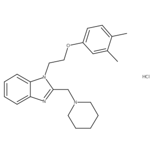 1-(2-(3,4-dimethylphenoxy)ethyl)-2-(piperidin-1-ylmethyl)-1H-benzo[d]imidazole hydrochloride Structure