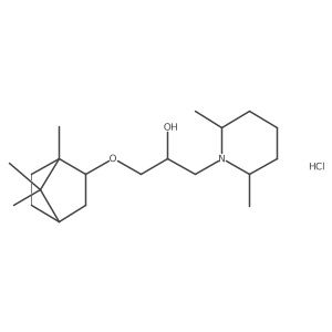 1-(2,6-dimethylpiperidin-1-yl)-3-(((1S,4R)-1,7,7-trimethylbicyclo[2.2.1]heptan-2-yl)oxy)propan-2-ol hydrochloride Structure
