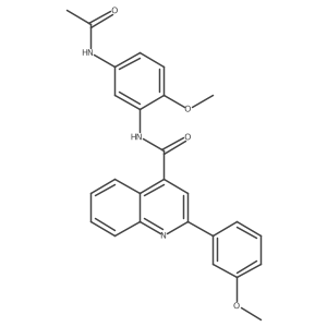 N-[5-(acetylamino)-2-methoxyphenyl]-2-(3-methoxyphenyl)quinoline-4-carboxamide结构式