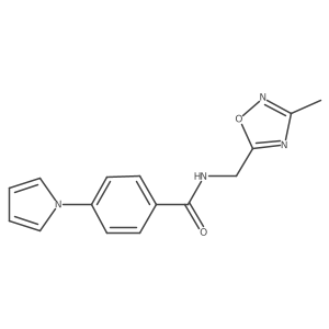 N-((3-methyl-1,2,4-oxadiazol-5-yl)methyl)-4-(1H-pyrrol-1-yl)benzamide结构式
