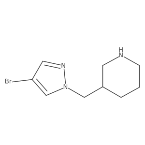 3-((4-bromo-1H-pyrazol-1-yl)methyl)piperidine结构式