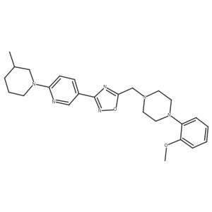 1-(2-Methoxyphenyl)-4-({3-[6-(3-methylpiperidin-1-yl)pyridin-3-yl]-1,2,4-oxadiazol-5-yl}methyl)piperazine结构式