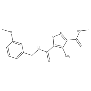 4-amino-N5-(3-methoxybenzyl)-N3-methylisothiazole-3,5-dicarboxamide结构式