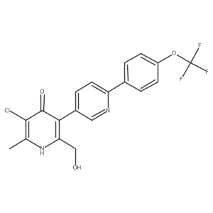 5-chloro-2-(hydroxymethyl)-6-methyl-6'-(4-(trifluoromethoxy)phenyl)-[3,3'-bipyridin]-4(1H)-one Structure