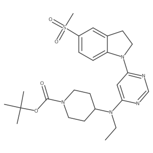 Tert-butyl 4-(ethyl(6-(5-(methylsulfonyl)indolin-1-yl)pyrimidin-4-yl)amino)piperidine-1-carboxylate Structure