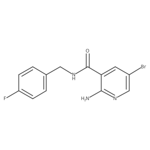 2-amino-5-bromo-N-(4-fluorobenzyl)nicotinamide结构式