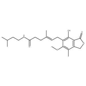 (4E)-6-(4-hydroxy-6-methoxy-7-methyl-3-oxo-1,3-dihydro-2-benzofuran-5-yl)-4-methyl-N-(3-methylbutyl)hex-4-enamide Structure
