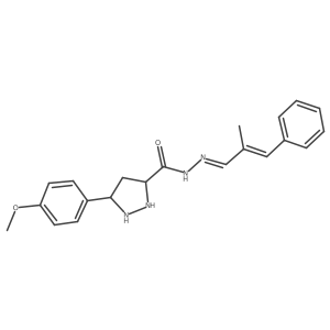 5-(4-methoxyphenyl)-N-[(Z)-[(E)-2-methyl-3-phenylprop-2-enylidene]amino]pyrazolidine-3-carboxamide Structure