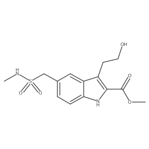 1H-Indole-2-carboxylic acid, 3-(2-hydroxyethyl)-5-[[(methylamino)sulfonyl]methyl]-, methyl ester结构式