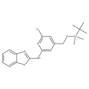 N-[6-chloro-4-[[[(1,1-dimethylethyl)dimethylsilyl]oxy]methyl]-2-pyridinyl]-thiazolo[5,4-b]pyridin-2-amine结构式