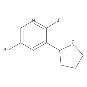 5-Bromo-2-fluoro-3-(pyrrolidin-2-yl)pyridine结构式