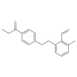 Benzoic acid, 4-[(2-formyl-3-methylphenoxy)methyl]-, methyl ester Structure