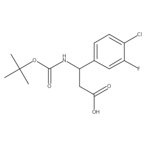 (R)-3-((tert-Butoxycarbonyl)amino)-3-(4-chloro-3-fluorophenyl)propanoic acid Structure