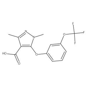1,3-Dimethyl-5-[3-(trifluoromethoxy)phenoxy]pyrazole-4-carboxylic acid结构式