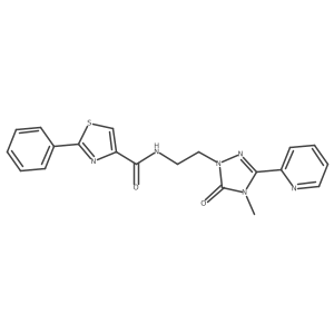 N-[2-[4-methyl-5-oxo-3-(2-pyridyl)-1,2,4-triazol-1-yl]ethyl]-2-phenyl-thiazole-4-carboxamide Structure