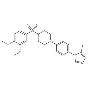 3-(4-((3,4-dimethoxyphenyl)sulfonyl)piperazin-1-yl)-6-(2-methyl-1H-imidazol-1-yl)pyridazine结构式