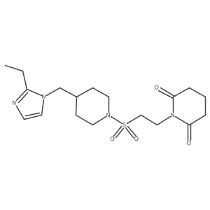 1-(2-((4-((2-ethyl-1H-imidazol-1-yl)methyl)piperidin-1-yl)sulfonyl)ethyl)piperidine-2,6-dione结构式