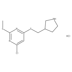 4-Chloro-2-(methylthio)-6-((pyrrolidin-3-ylmethyl)thio)pyrimidine hydrochloride结构式