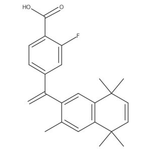 2-Fluoro-4-(1-(1,4-dihydro-1,1,4,4,6-pentamethylnaphthalen-7-yl)vinyl)benzoic acid结构式