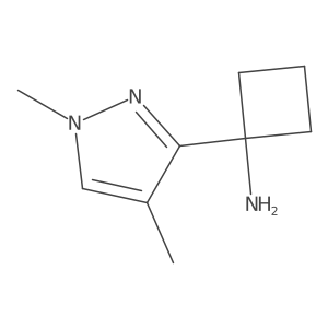1-(1,4-dimethyl-1H-pyrazol-3-yl)cyclobutan-1-amine结构式