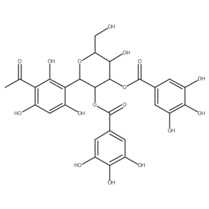 1-[3-[2,3-Bis-O-(3,4,5-trihydroxybenzoyl)-I(2)-D-glucopyranosyl]-2,4,6-trihydroxyphenyl]ethanone结构式