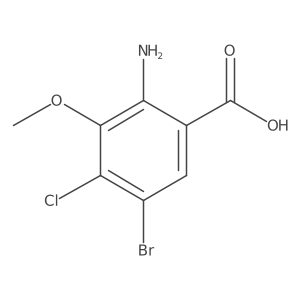 2-Amino-5-bromo-4-chloro-3-methoxybenzoic acid结构式