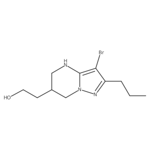 2-{3-bromo-2-propyl-4H,5H,6H,7H-pyrazolo[1,5-a]pyrimidin-6-yl}ethan-1-ol结构式