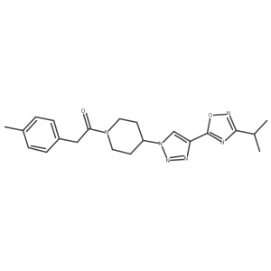 2-(4-Methylphenyl)-1-(4-{4-[3-(propan-2-YL)-1,2,4-oxadiazol-5-YL]-1H-1,2,3-triazol-1-YL}piperidin-1-YL)ethan-1-one Structure