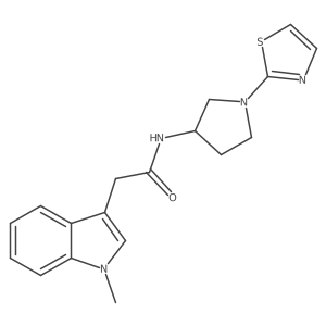 2-(1-methyl-1H-indol-3-yl)-N-(1-(thiazol-2-yl)pyrrolidin-3-yl)acetamide结构式