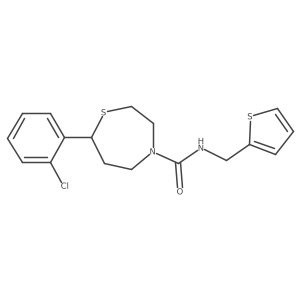 7-(2-chlorophenyl)-N-(thiophen-2-ylmethyl)-1,4-thiazepane-4-carboxamide Structure