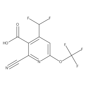 2-Cyano-4-(difluoromethyl)-6-(trifluoromethoxy)nicotinic acid Structure