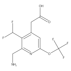 2-(Aminomethyl)-3-(difluoromethyl)-6-(trifluoromethoxy)pyridine-4-acetic acid结构式