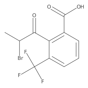 CC(Br)C(=O)c1c(C(=O)O)cccc1C(F)(F)F结构式