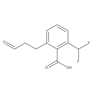 2-(Difluoromethyl)-6-(3-oxopropyl)benzoic acid结构式